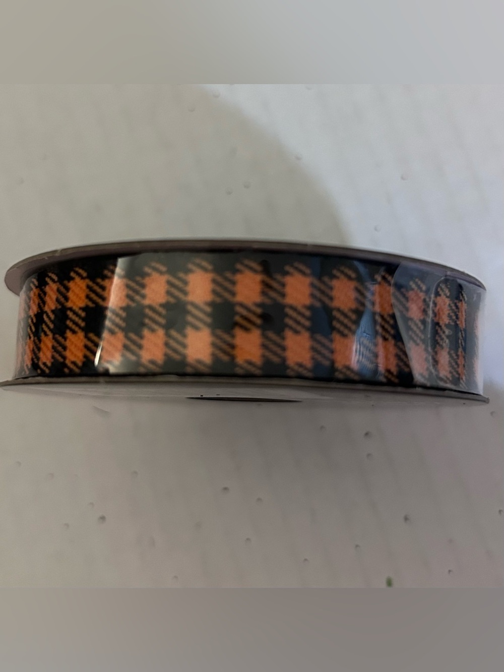 Celebrate it Orange and Black Plaid Ribbon 5/8”